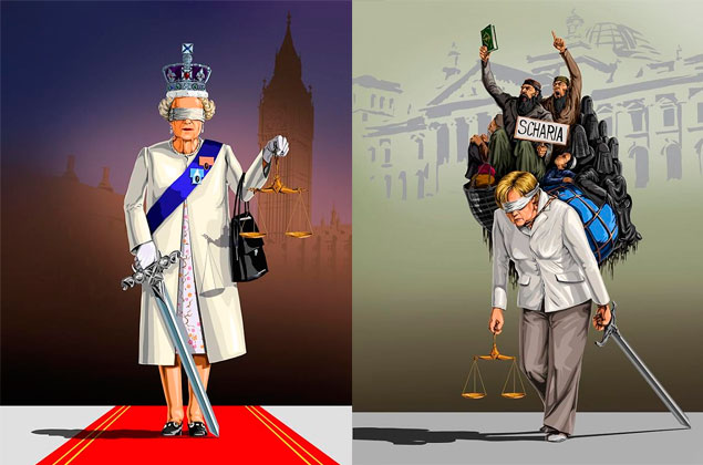 Сатирические иллюстрации Как мировые лидеры видят правосудие